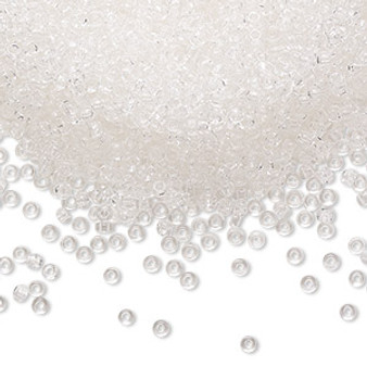 Seed bead, Preciosa Ornela, Czech glass, transparent crystal clear (00050), #11 rocaille. Sold per 500-gram pkg.