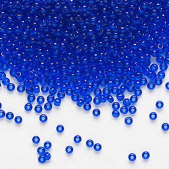 Seed bead, Preciosa Ornela, Czech glass, transparent medium blue (30050), #11 rocaille. Sold per 500-gram pkg.