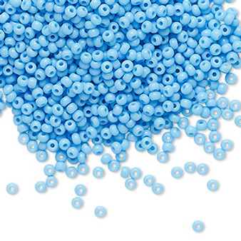 Seed bead, Preciosa Ornela, Czech glass, opaque sky blue (63020), #11 rocaille. Sold per 500-gram pkg.