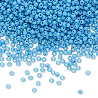 Seed bead, Preciosa Ornela, Czech glass, opaque turquoise (63050), #11 rocaille. Sold per 500-gram pkg.