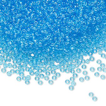 Seed bead, Preciosa Ornela, Czech glass, transparent sky blue (60010), #11 rocaille. Sold per 500-gram pkg.