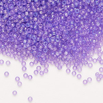 Seed bead, Preciosa Ornela, Czech glass, translucent solgel dyed rainbow violet (41123), #11 rocaille. Sold per 500-gram pkg.