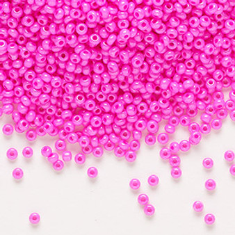 Seed bead, Preciosa Ornela, Czech glass, opaque pink luster, #11 rocaille. Sold per 500-gram pkg.