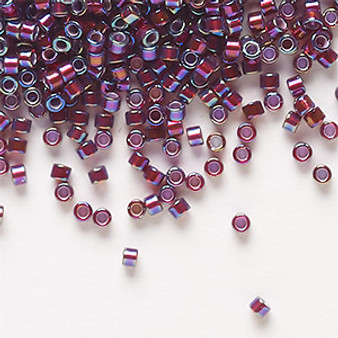 DB1694 - 11/0 - Miyuki Delica - Opaque Silver Lined Dark Cranberry - 50gms - Cylinder Seed Beads