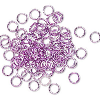Jump ring, anodized aluminum, light purple, 5mm round, 3.4mm inside diameter, 20 gauge. Sold per pkg of 100.