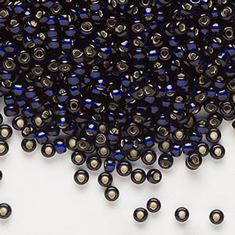 8-1426 - 8/0 - Miyuki - Transparent Silver Lined Outside Dyed Dark Purple - 50gms - Glass Round Seed Bead