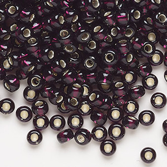 6-2428 - 6/0 - Miyuki - Transparent Silver Lined Extra Dark Smoky Amethyst - 25gms - Glass Round Seed Bead