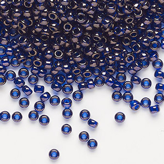 8-308 - 8/0 - Miyuki - Translucent Gold Luster Cobalt Blue - 50gms - Glass Round Seed Bead