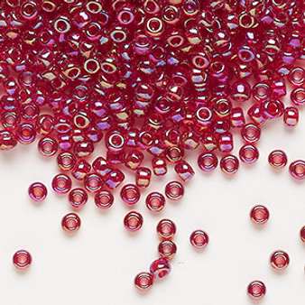 8-298 - 8/0 - Miyuki - Translucent Rainbow Ruby Red - 50gms - Glass Round Seed Bead