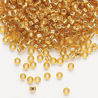 8-4 - 8/0 - Miyuki - Transparent Silver Lined Dark Gold - 50gms - Glass Round Seed Bead