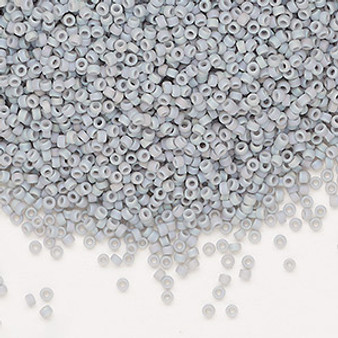 15-498FR - 15/0 - Miyuki - Opaque Matte Rainbow Ghost Grey - 35gms - Glass Round Seed Beads