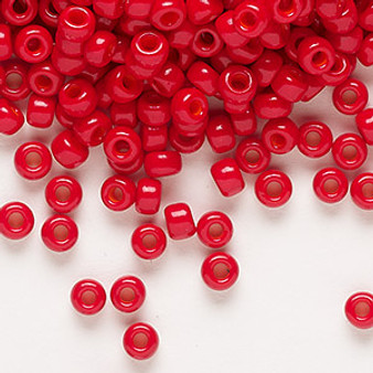 6-1684 - 6/0 - Miyuki - Opaque Semi Matte Outside Dyed Bright Red - 25gms - Glass Round Seed Bead