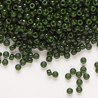 8-1488 - 8/0 - Miyuki - Opaque Outside Dyed Olive Green - 50gms - Glass Round Seed Bead