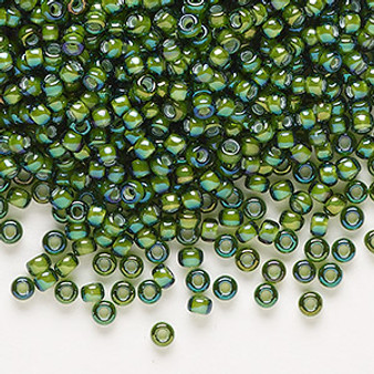 8-3764 - 8/0 - Miyuki - Translucent white Lined Luster Light Green - 50gms - Glass Round Seed Bead