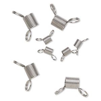 Beading supply, Bead Stopper™, stainless steel, (4) 7mm and (4) 12mm. Sold per pkg of 8.