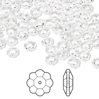 Bead, Crystal Passions®, crystal clear, 6x2mm faceted margarita flower (3700). Sold per pkg of 24.
