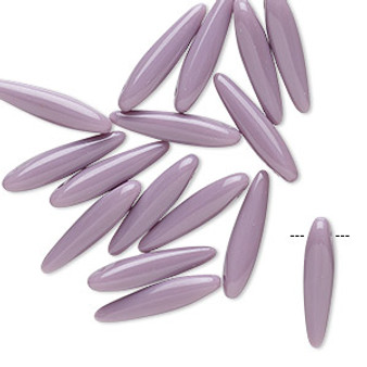 Bead, Preciosa Thorn™, Czech pressed glass, opaque purple, 16x4mm top-drilled thorn. Sold per pkg of 20.