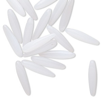 Bead, Preciosa Thorn™, Czech pressed glass, translucent alabaster, 16x4mm top-drilled thorn. Sold per pkg of 20.