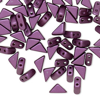 Bead, Tango™, Czech pressed glass, opaque pastel bordeaux, 8x6x6mm triangle with (2) 0.7-0.8mm holes. Sold per 10-gram pkg, approximately 65 beads.