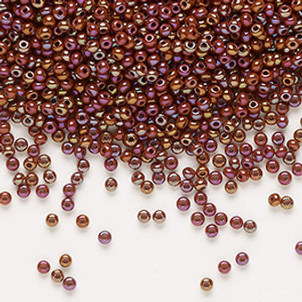 Seed bead, Preciosa Ornela, Czech glass, opaque rainbow brown (14600), #11 rocaille. Sold per 500-gram pkg.