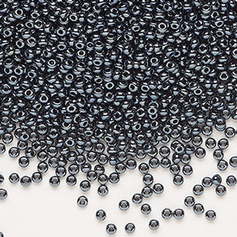 Seed bead, Preciosa Ornela, Czech glass, opaque hematite black (49102), #11 rocaille. Sold per 50-gram pkg.