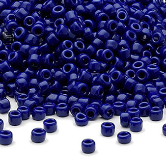 Seed bead, Dyna-Mites™, glass, opaque navy blue, #8 round. Sold per 40-gram pkg.