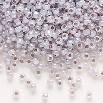 Seed bead, Dyna-Mites™, glass, opaque ceylon grey lilac, #8 round. Sold per 40-gram pkg.
