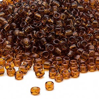 Seed bead, Dyna-Mites™, glass, transparent root beer, #6 round. Sold per 40-gram pkg.
