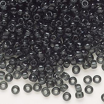 Seed bead, Dyna-Mites™, glass, transparent grey, #6 round. Sold per 40-gram pkg.