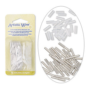 3D bracelet jig pegs, Beadalon® Artistic Wire®, steel and plastic, clear, (30) 23x3mm pegs and (30) 12x4mm fasteners. Sold per 60-piece set.