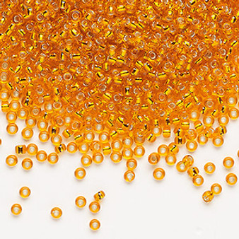 11-8 - 11/0 - Miyuki - Transparent Silver Lined Orange - 25gms - Glass Round Seed Bead