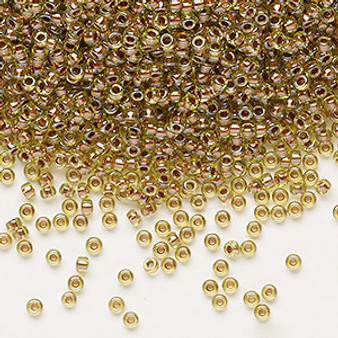 11-3805 - 11/0 - Miyuki - Translucent Copper Pearl Lined Chartreuse - 25gms - Glass Round Seed Bead