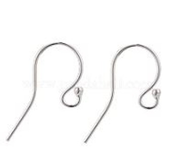 925 Sterling Silver Earring Hooks Carved 925 - 24x11x1.8mm, Pin 0.7mm - 10 pairs