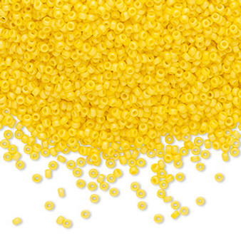 15-404D/FR - 15/0 - Miyuki - Opaque Matte Canary Rainbow - 8.2gms Glass Round Seed Beads