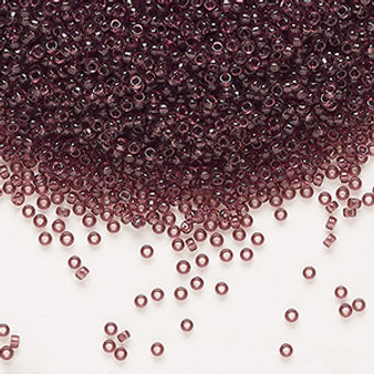 15-153 - 15/0 - Miyuki - Transparent Dark Smoky Amethyst - 8.2gms Vial Glass Round Seed Beads