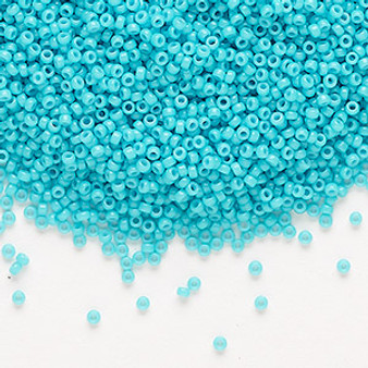 15-1686 - 15/0 - Miyuki - Opaque Matte Outside Dyed Turquoise Blue - 8.2gms Vial Glass Round Seed Beads