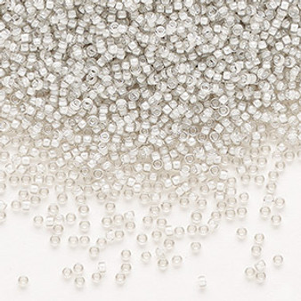 15-2268 - 15/0 - Miyuki - Translucent Moon Stone lined Luster Clear - 8.2gms Vial Glass Round Seed Beads