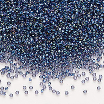 15-3539 - 15/0 - Miyuki - Translucent Night Sky Lined Luster Clear - 8.2gms Vial Glass Round Seed Beads