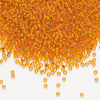 15-8 - 15/0 - Miyuki - Transparent Silver Lined Orange - 35gms Glass Round Seed Beads