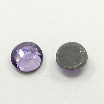Glass Hotfix Rhinestone, Grade AA, Flat Back & Faceted, Half Round, Tanzanite, SS10, 2.7~2.8mm, about 144pcs/bag