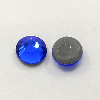 Glass Hotfix Rhinestone, Grade AA, Flat Back & Faceted, Half Round, Cobalt, 2.7~2.8mm; about 144pcs/bag