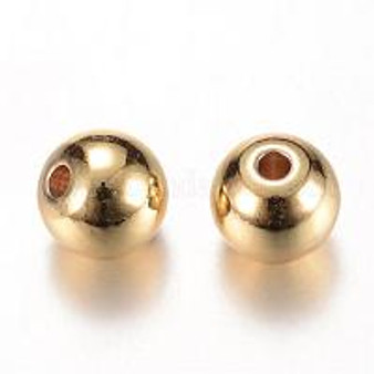 Brass Spacer Beads, Round, Golden, 4x3.5mm, Hole: 1.5mm - 300 pack