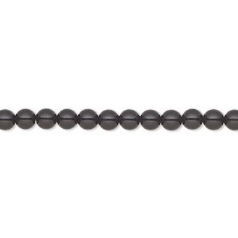 Pearl, Preciosa Czech crystal, magic black, 4mm round. Sold per pkg of 50.