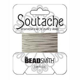 3yd card Rayon Soutache Silver Gray - 3mm Diameter