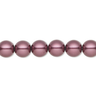 Pearl, Preciosa Czech crystal, light burgundy, 8mm round. Sold per pkg of 25.