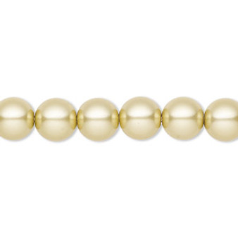 Pearl, Preciosa Czech crystal, vanilla, 8mm round. Sold per pkg of 25.