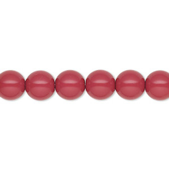 Pearl, Preciosa Czech crystal, cranberry, 8mm round. Sold per pkg of 25.