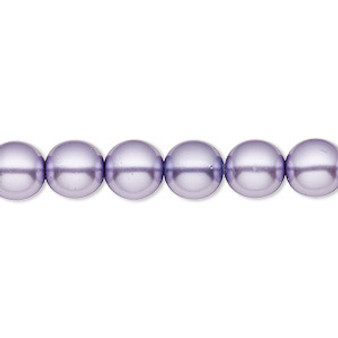 Bead, Czech pearl-coated glass druk, opaque lavender, 8mm round. Sold per 15-1/2" to 16" strand.
