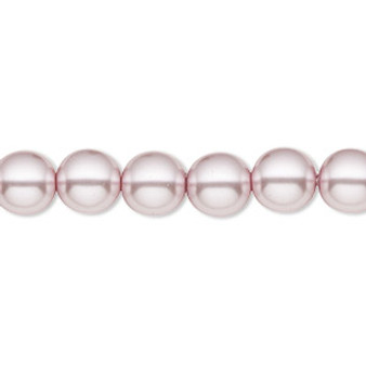 Bead, Czech pearl-coated glass druk, opaque light mauve, 8mm round. Sold per 15-1/2" to 16" strand.
