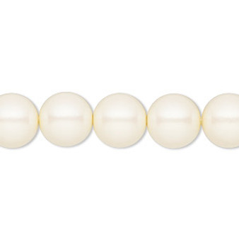 Pearl, Preciosa Czech crystal, pearlescent cream, 10mm round. Sold per pkg of 10.